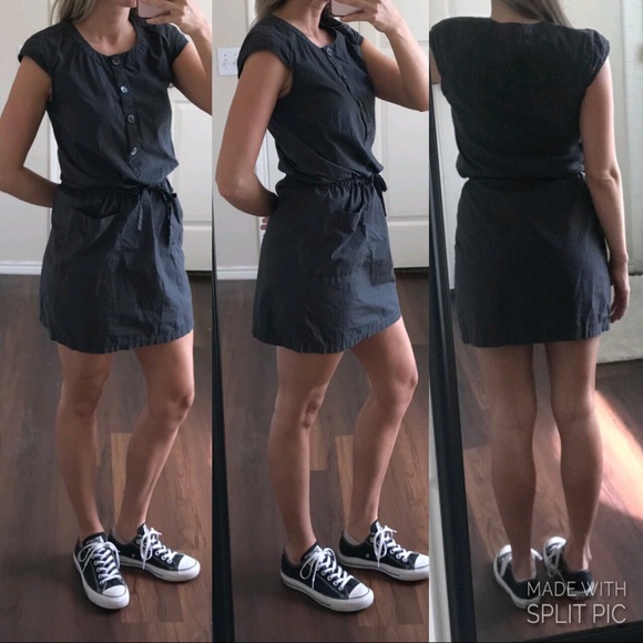 J. Crew Other - Adorable gray J. Crew button up waist tie dress